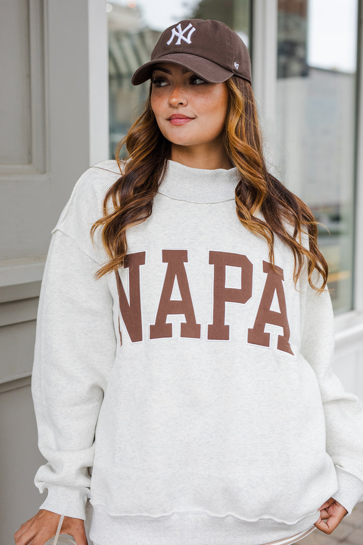The Chocolate NAPA Embroidered Mockneck Sweatshirt