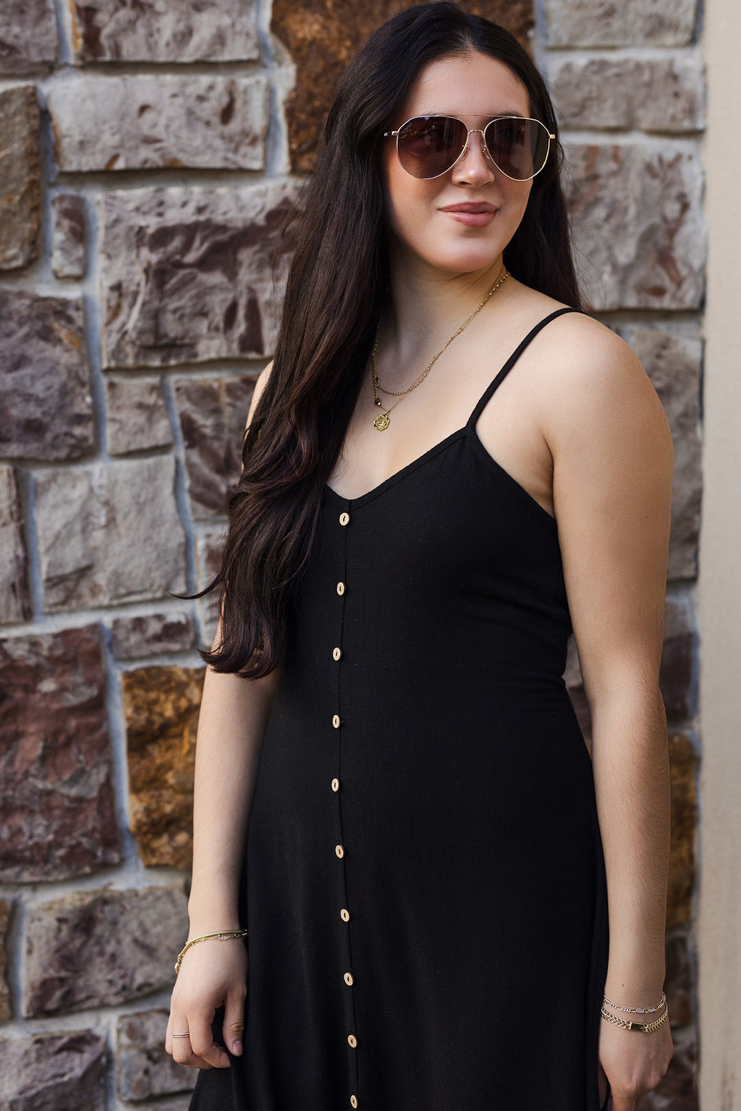 The Whole Lot of Love Button Front Maxi Dress