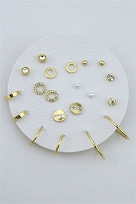 The Gold Geometric Stud and Hoop Earring Set