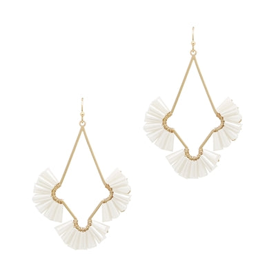 The White Crystal Fanned Earrings