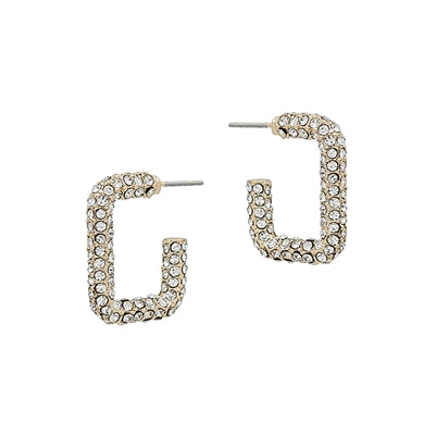 The Rhinestone Rectangle Huggie Earrings