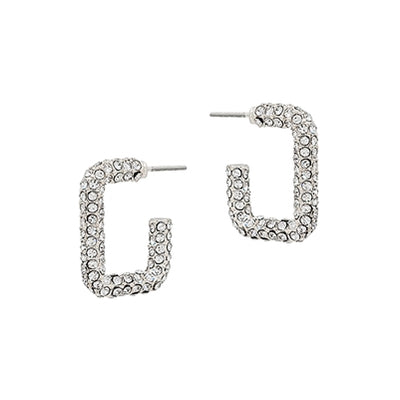 The Rhinestone Rectangle Huggie Earrings