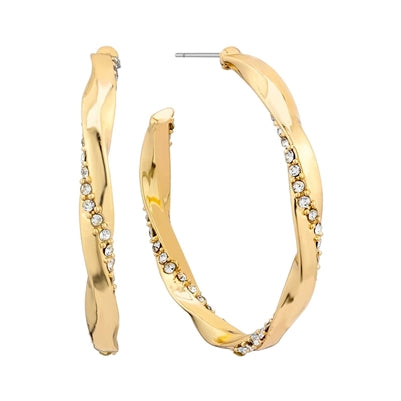 The Gold Rhinestone Hoop Earrings