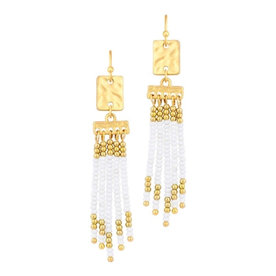 The Gold Seed Bead Drop Earrings