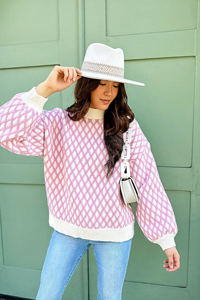 The Abbie Pink Abstract Sweater