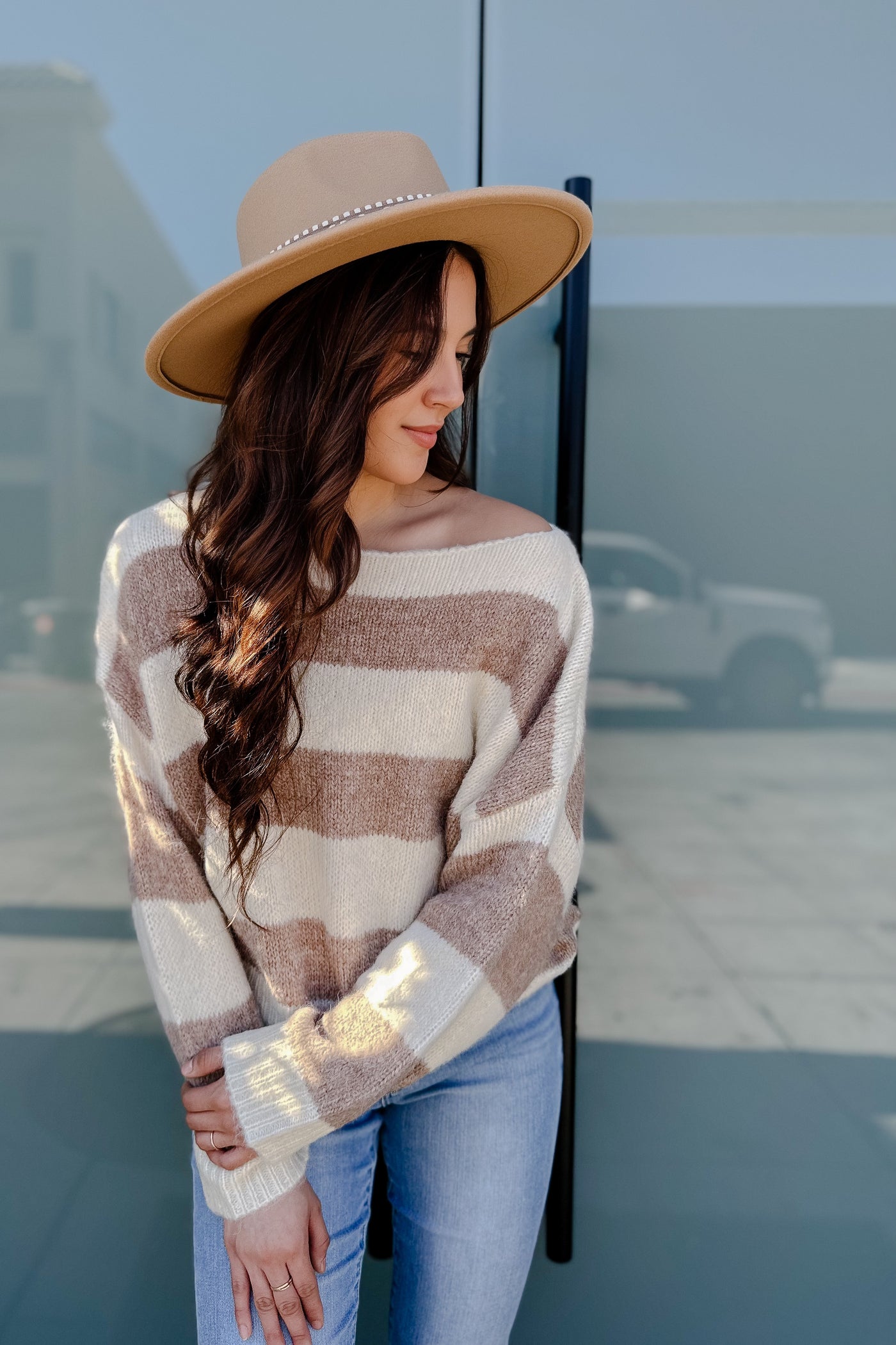 The Earn Your Stripes Cocoa and Ivory Sweater