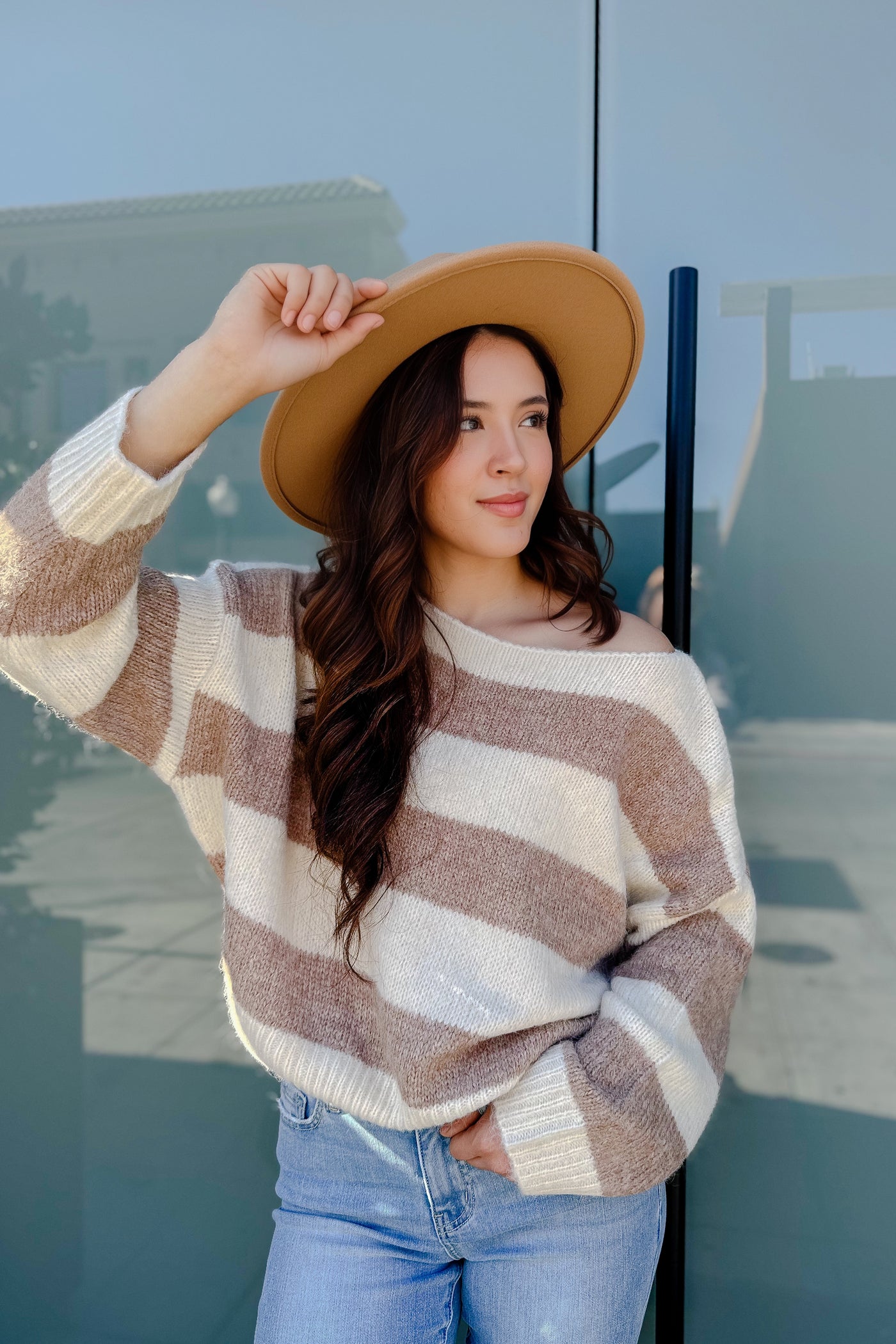 The Earn Your Stripes Cocoa and Ivory Sweater
