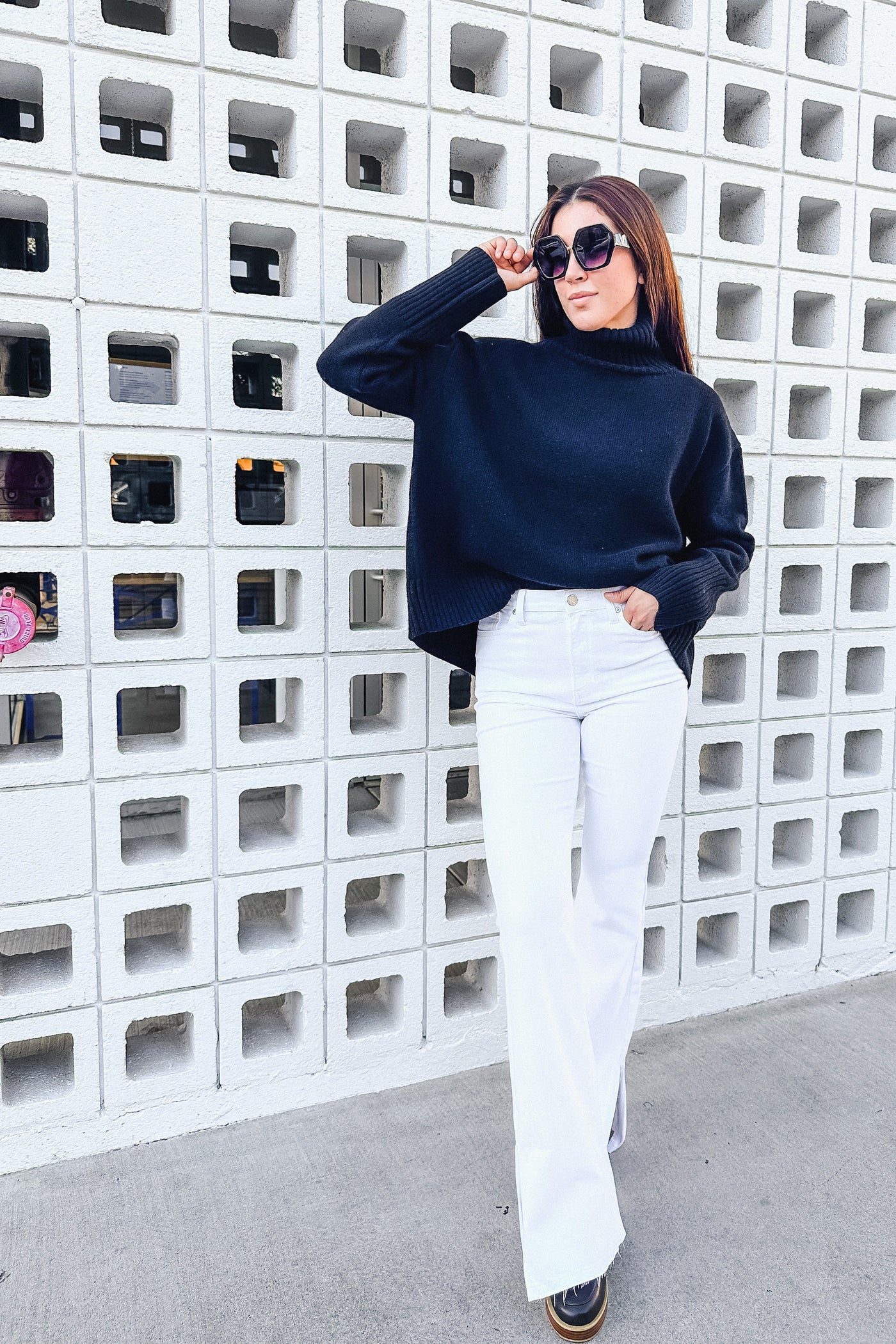 The Mckenna Split Back Turtleneck Sweater