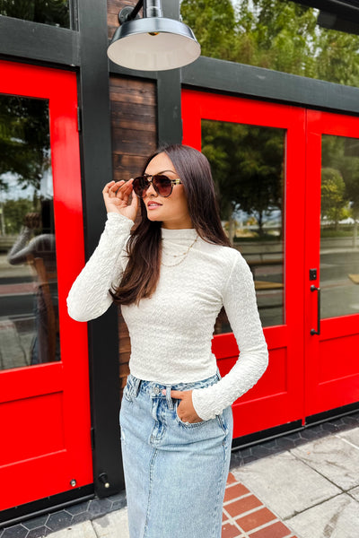 The Wrinkle In Time Textured Long Sleeve Top