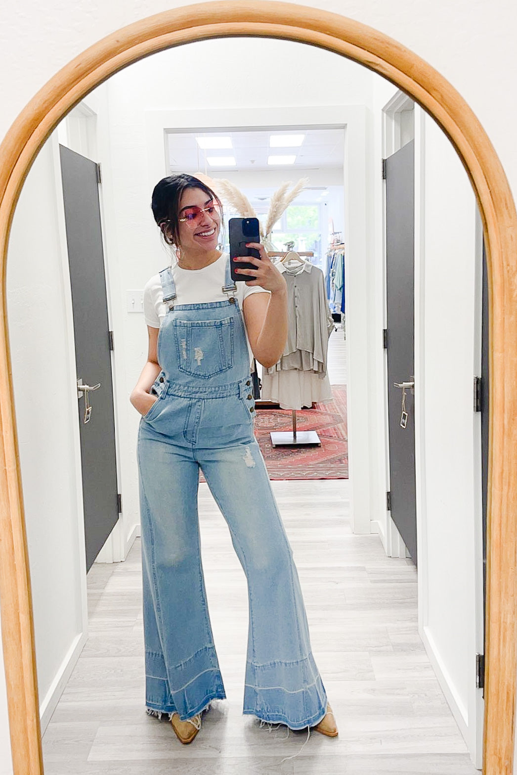 The Milly Wide Leg Denim Overalls