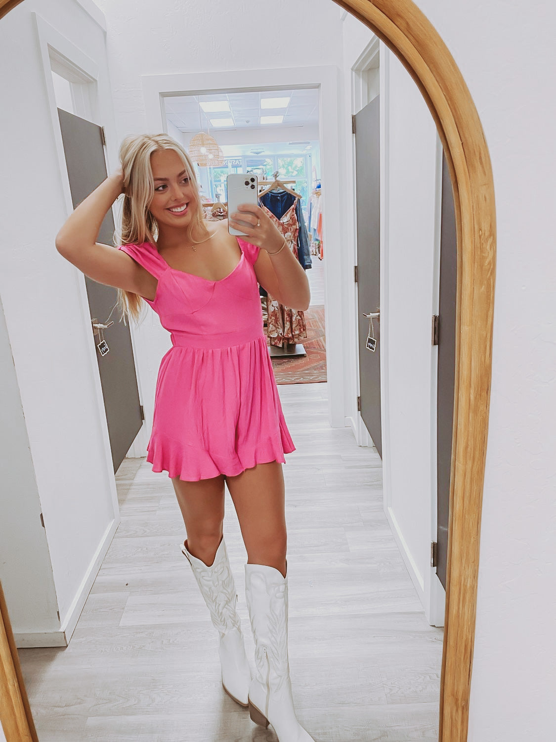 The Berry Good Pink Ruffle Hem Romper