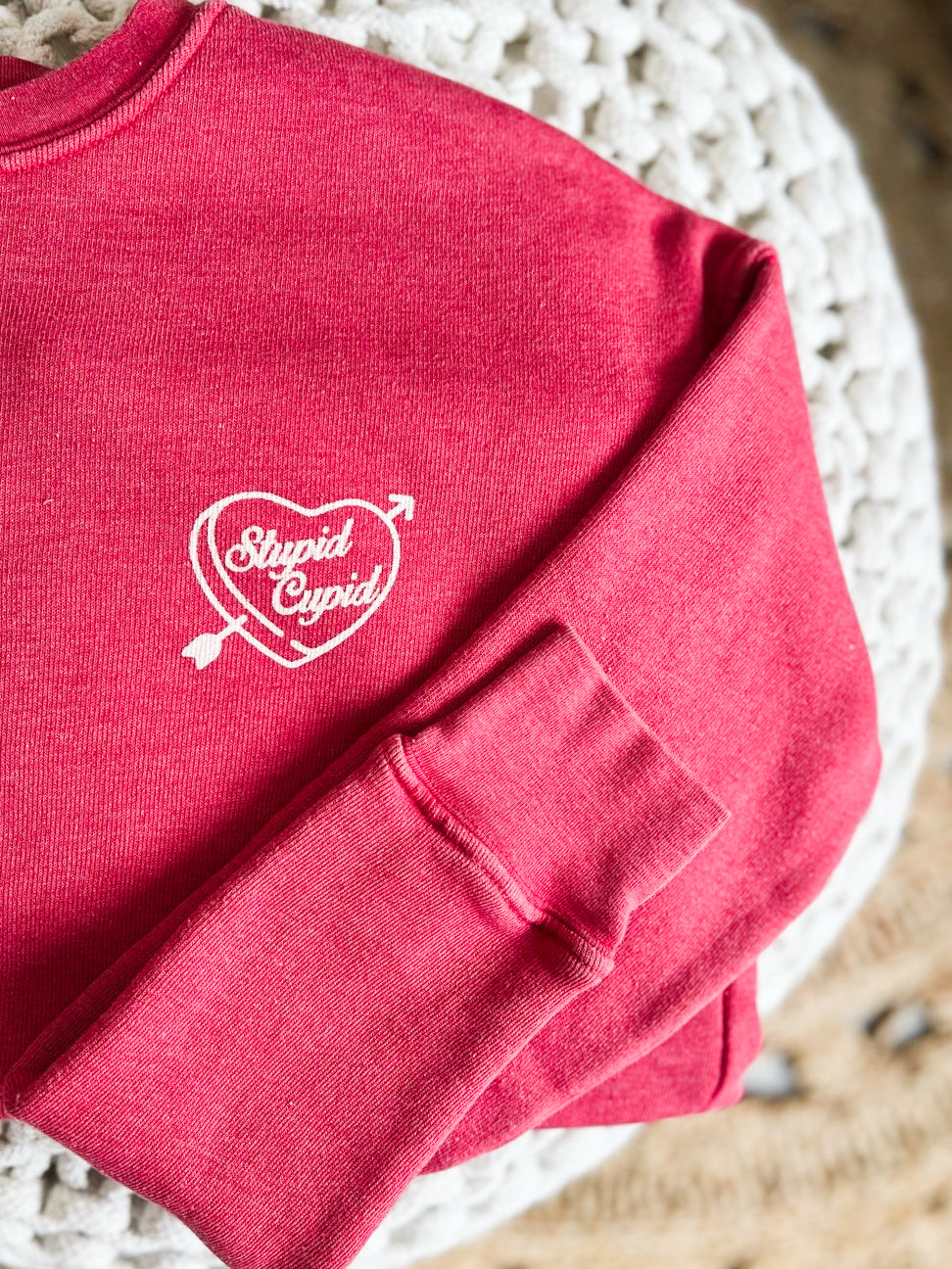 The Stupid Cupid Scarlette Red Graphic Sweatshirt