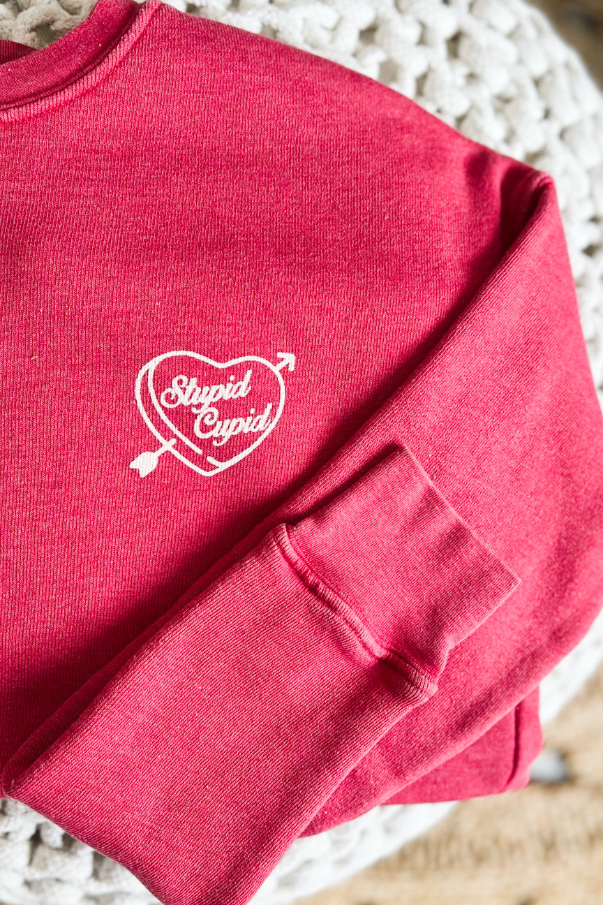 The Stupid Cupid Scarlette Red Graphic Sweatshirt