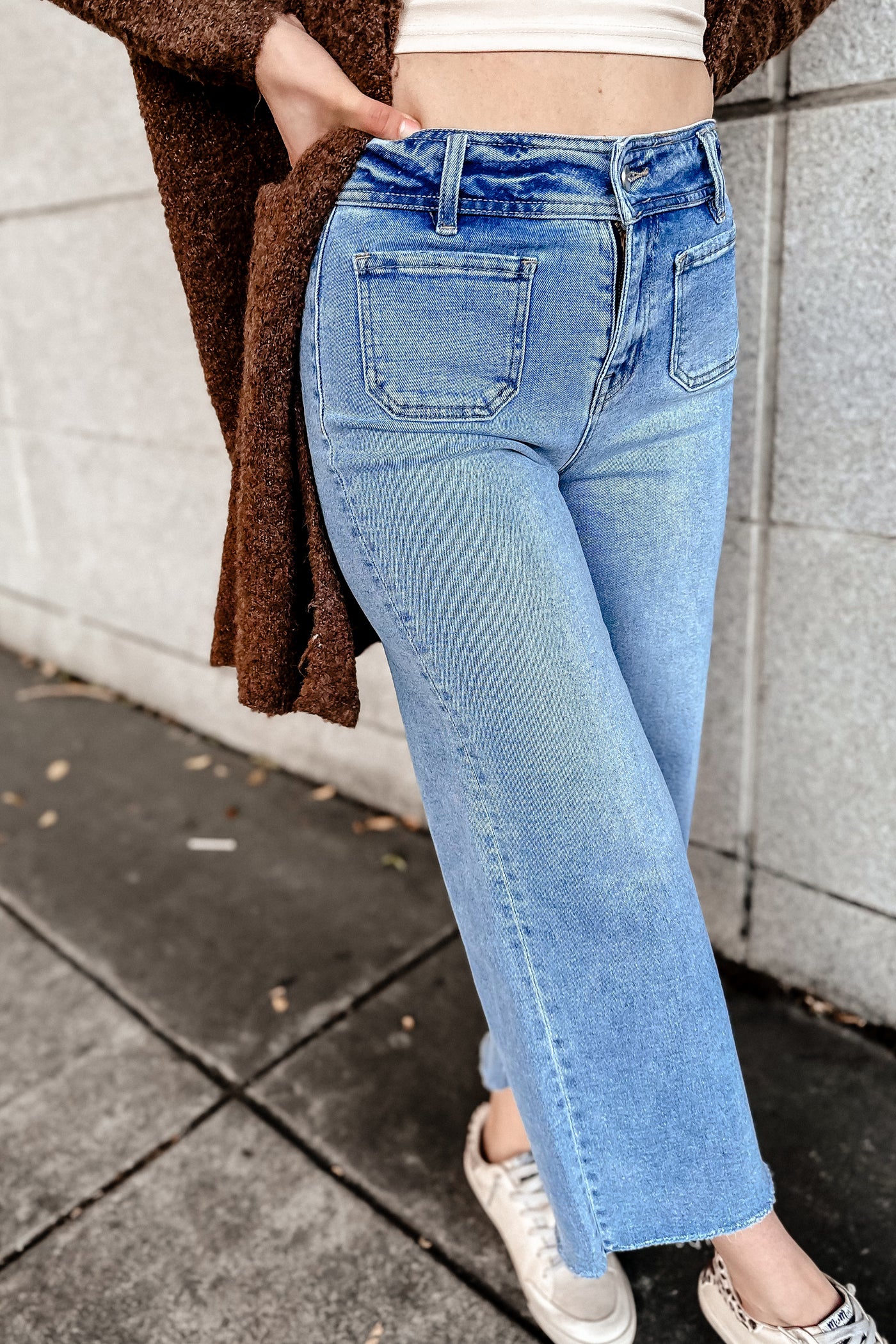 The Wisteria Lane Wide Leg Cropped Jeans