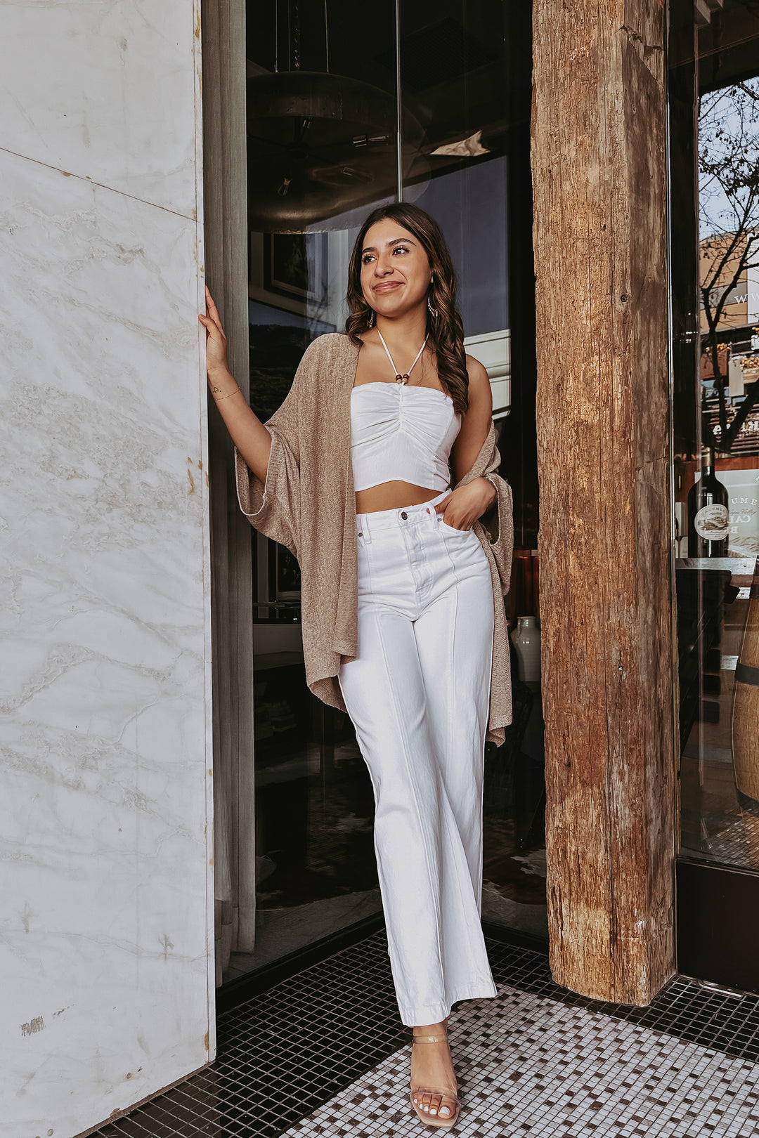 The Celly White 90's High Waist Wide Leg White Jeans