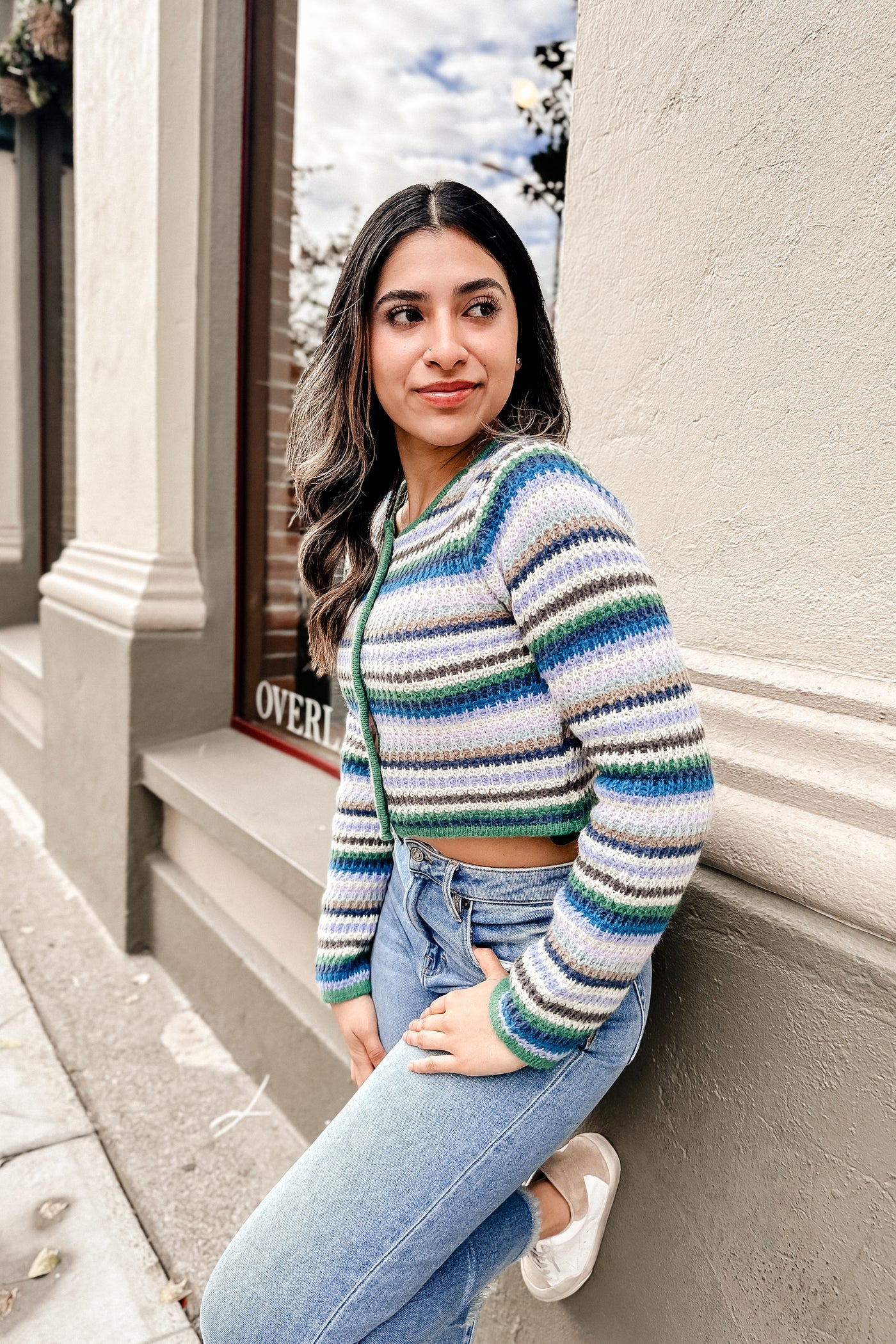 The Common Ground Striped Crop Sweater