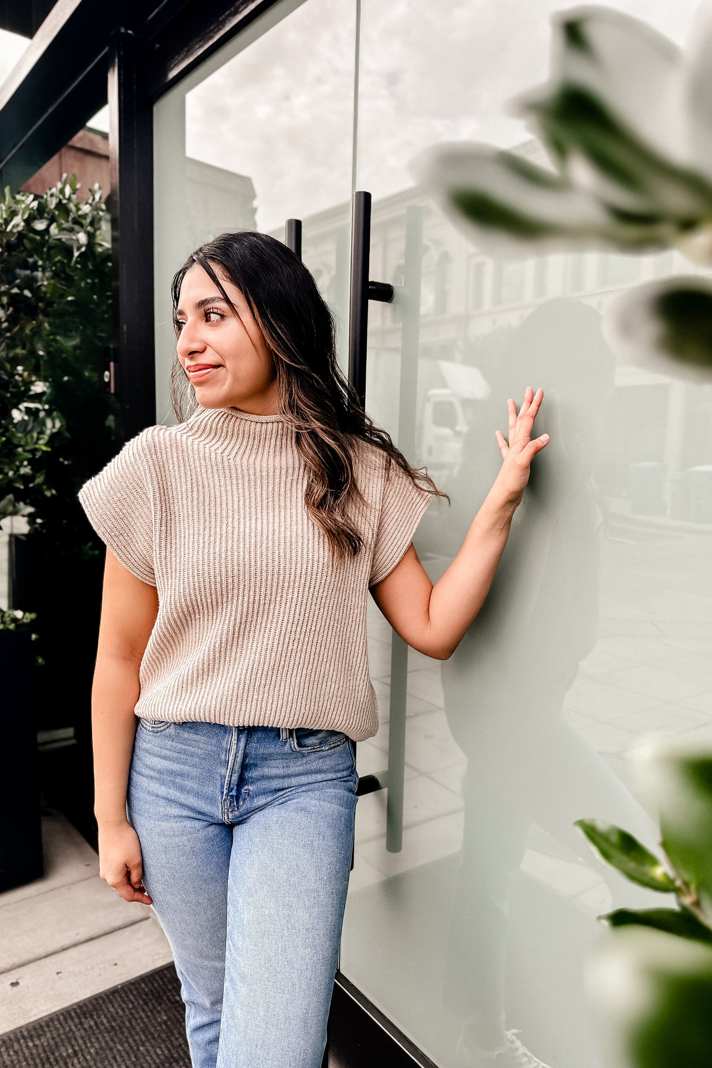 The Case in Point Cream Turtle Neck Sweater Vest