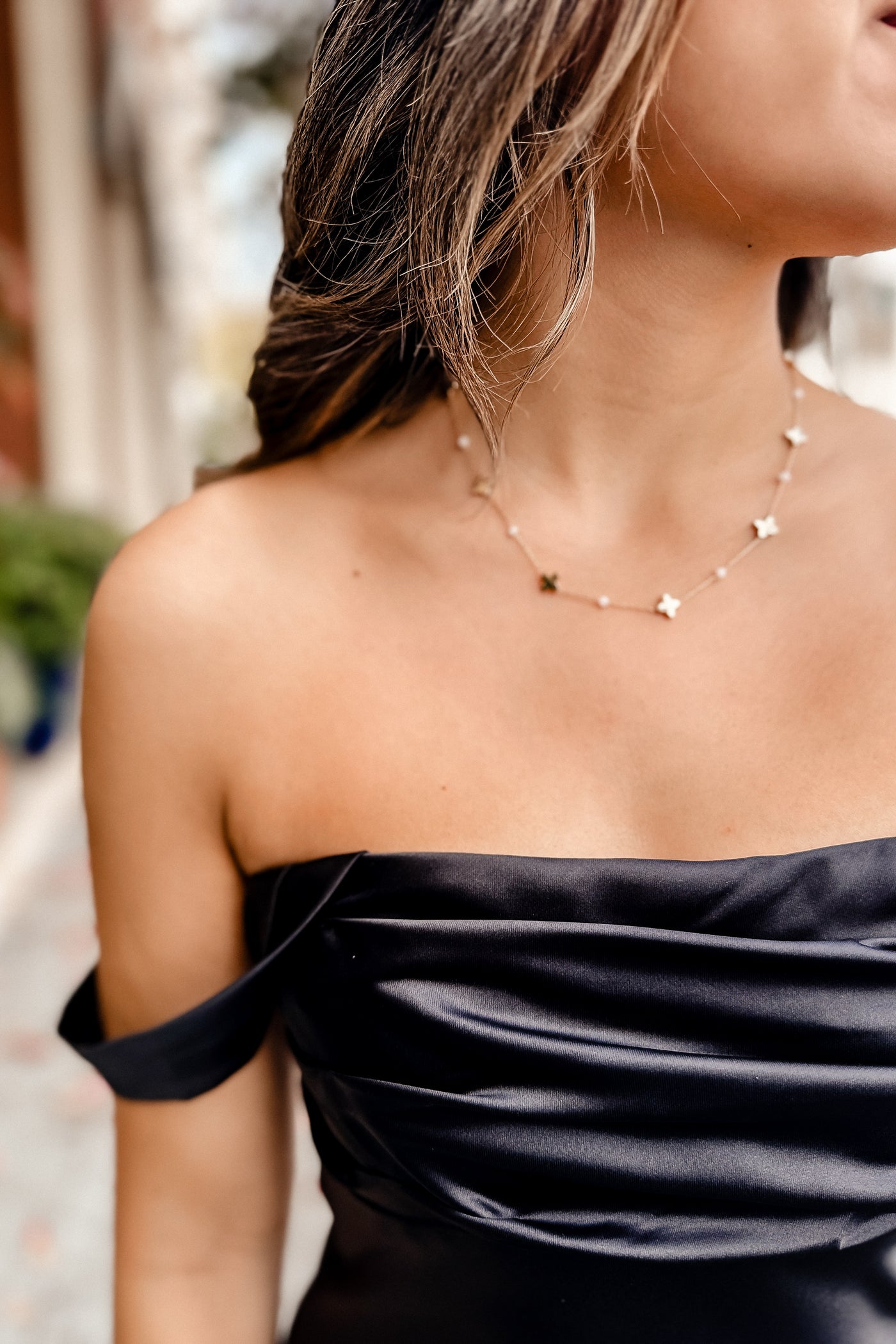 The Cheek to Cheek Black Satin Midi Dress
