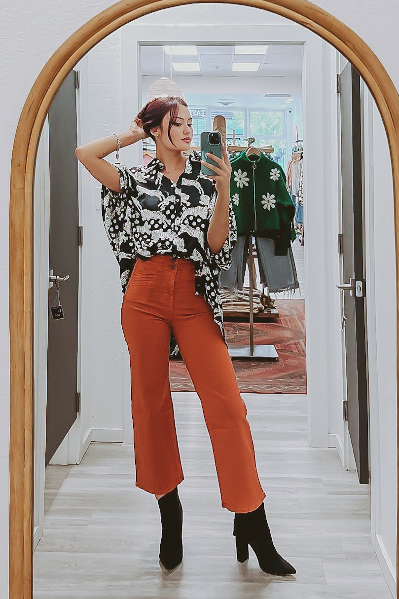 The Penny High Rise Wide Leg Cropped Jeans
