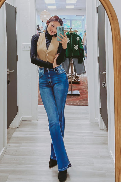 The Demi Longleeve Mock Crop Top