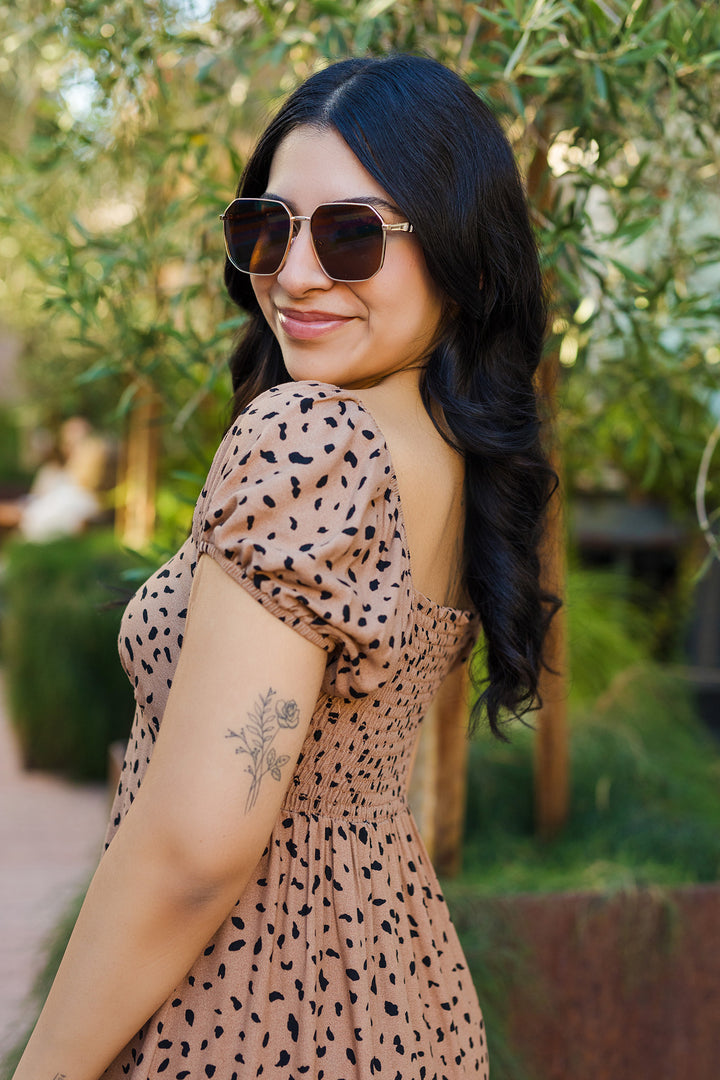 The Spotted In The Wild Dotted Midi Dress