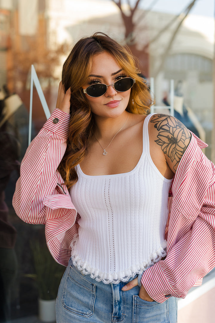 The Sweetest Of Days White Lace Tank Top