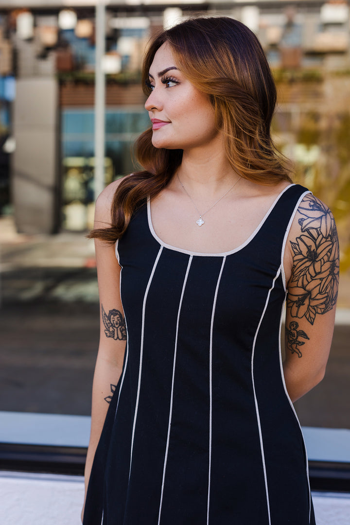 The Piper Striped Cotton Midi Dress