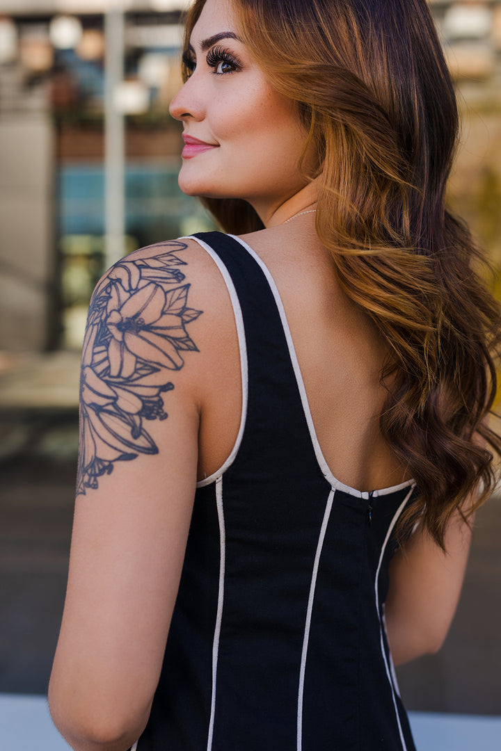 The Piper Striped Cotton Midi Dress