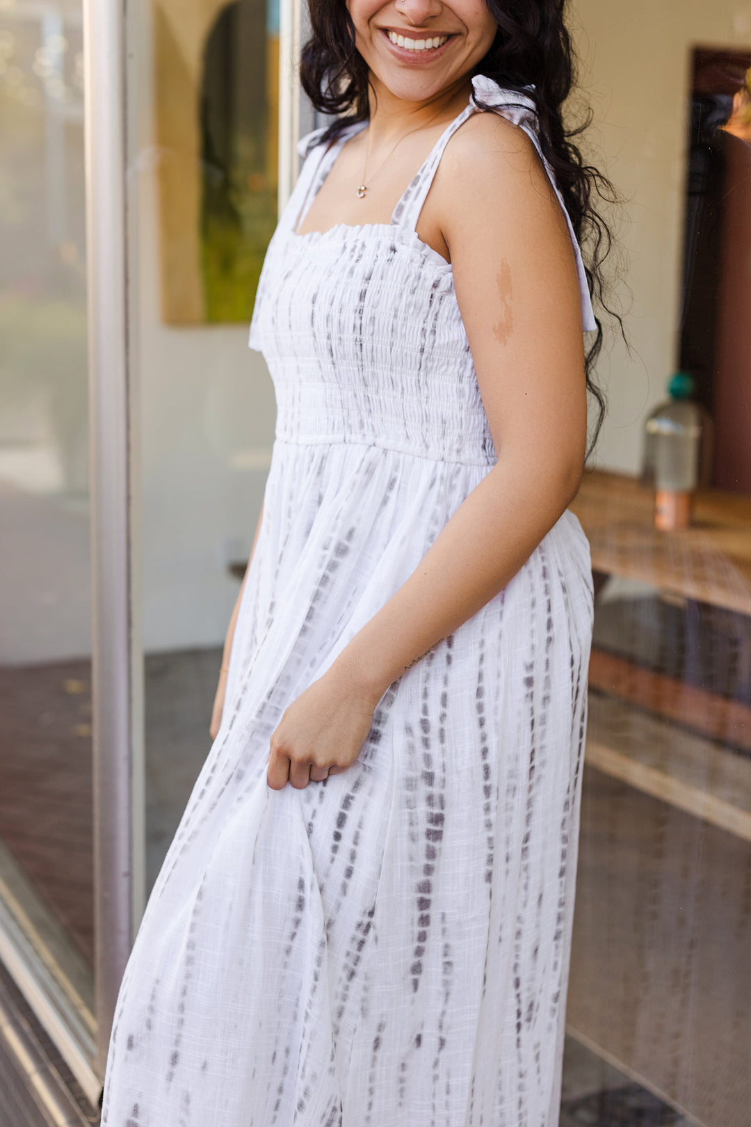 The Sunny Days Tie Shoulder Tie Dye Maxi Dress