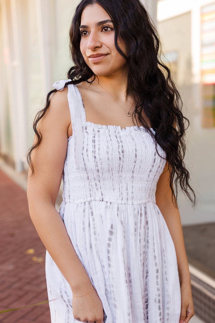 The Sunny Days Tie Shoulder Tie Dye Maxi Dress