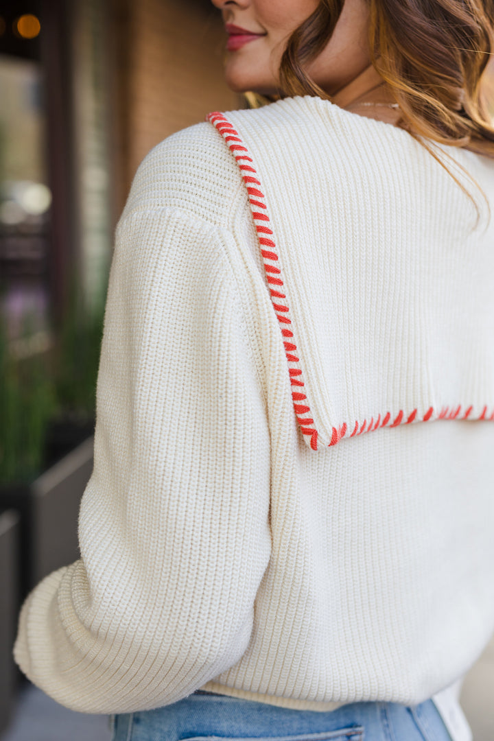 The Taylor Stitched Collared Cardigan Sweater