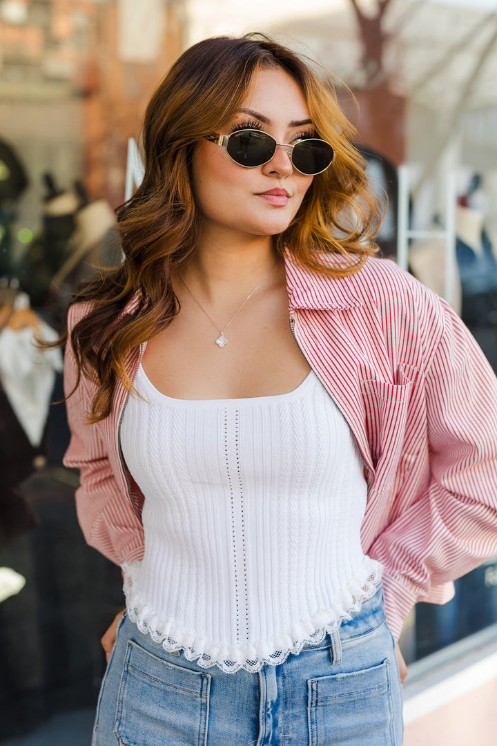 The Sweetest Of Days White Lace Tank Top