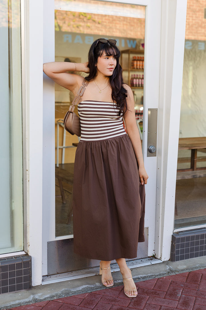 The Resort Ready Striped Poplin Midi Dress