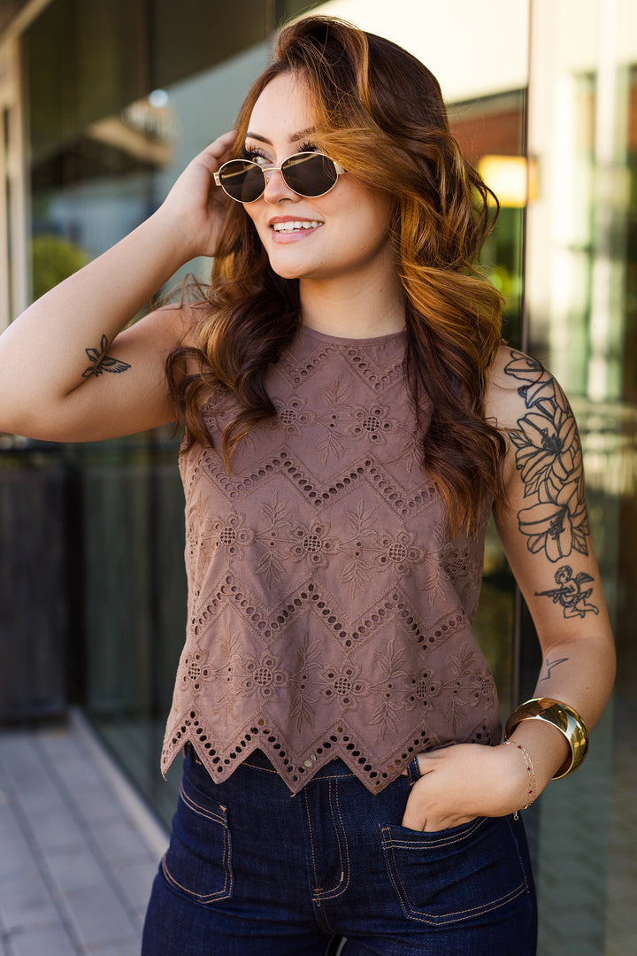 The Joshua Tree Eyelet Open Back Top