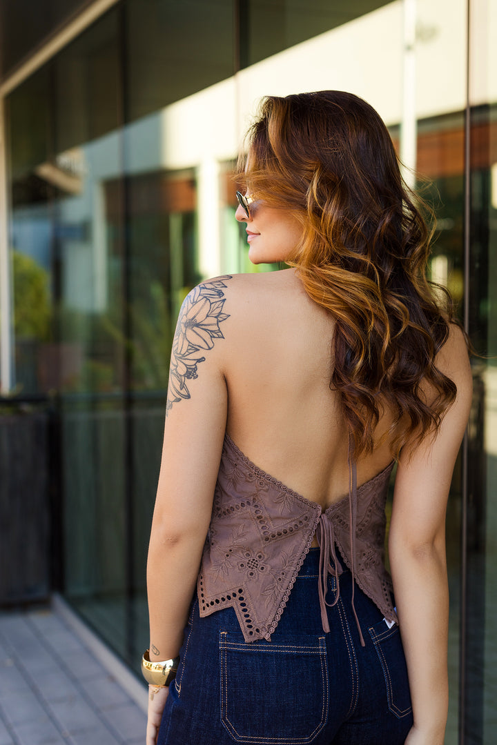 The Joshua Tree Eyelet Open Back Top