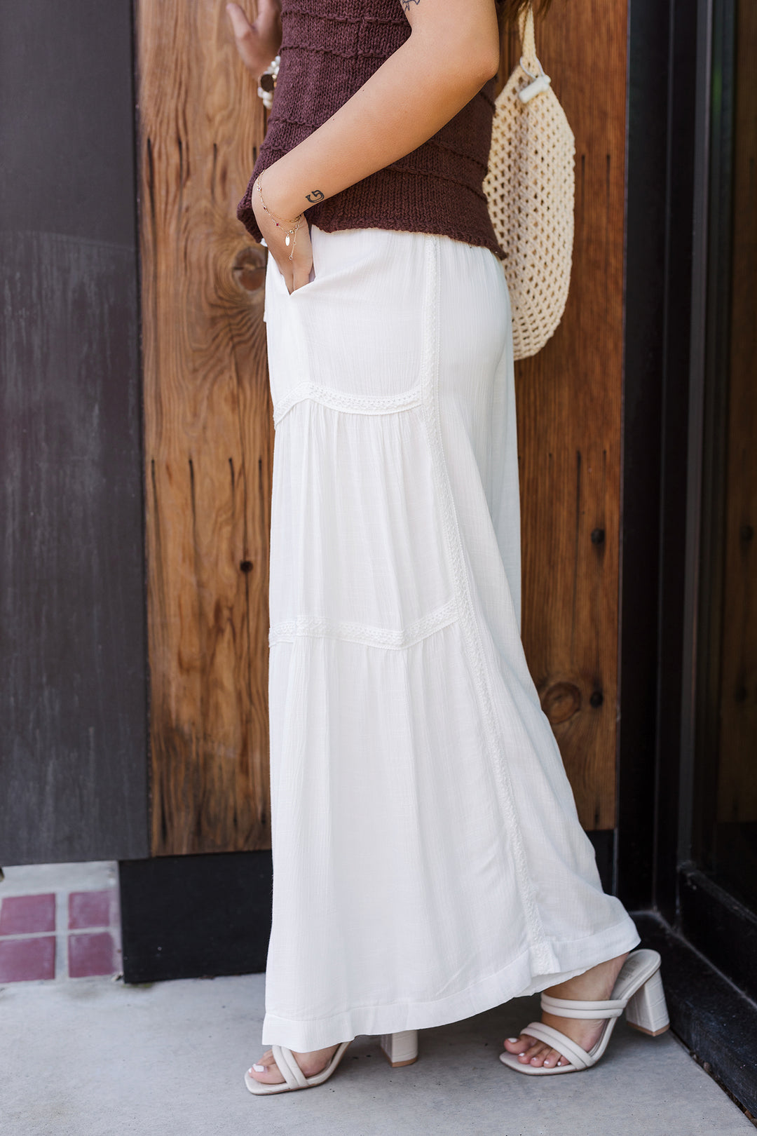 The Bali Lace Trimmed Wide Leg Pants