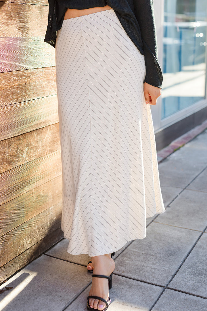 The Seaside Pinstripe Maxi Skirt