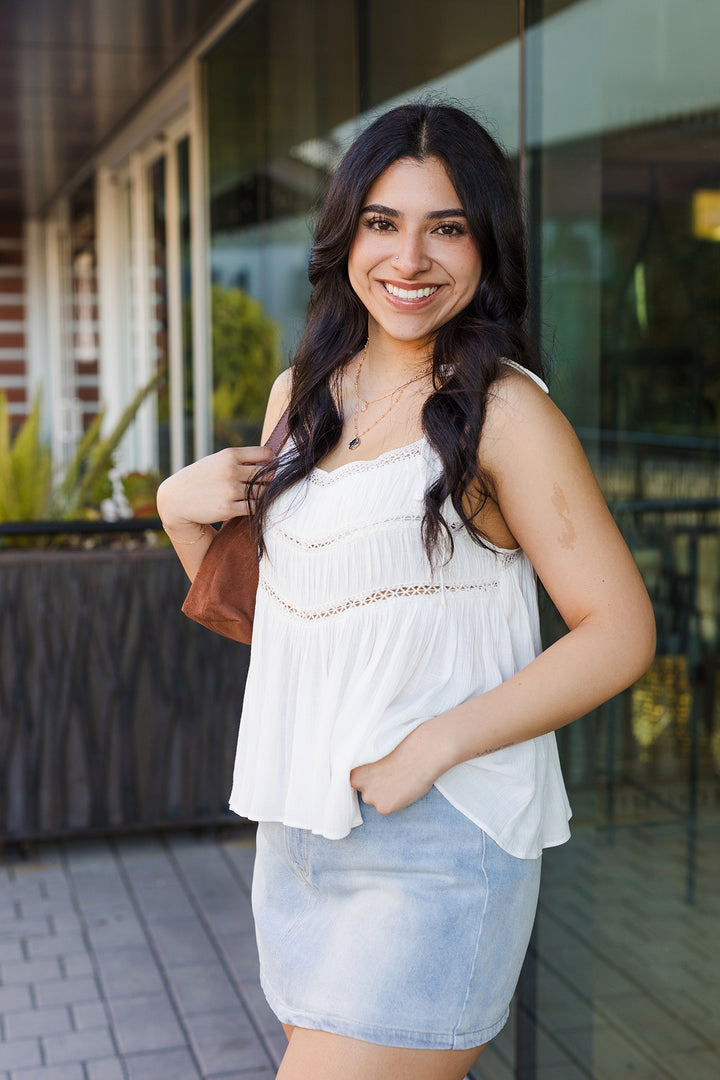 The Sweet Escape Lace Trim Tank Top