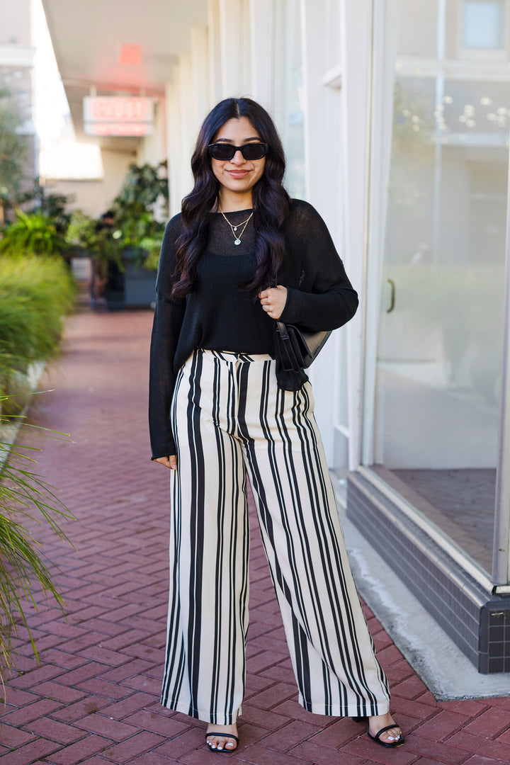 The Seaside Soirée Striped Wide Leg Pants