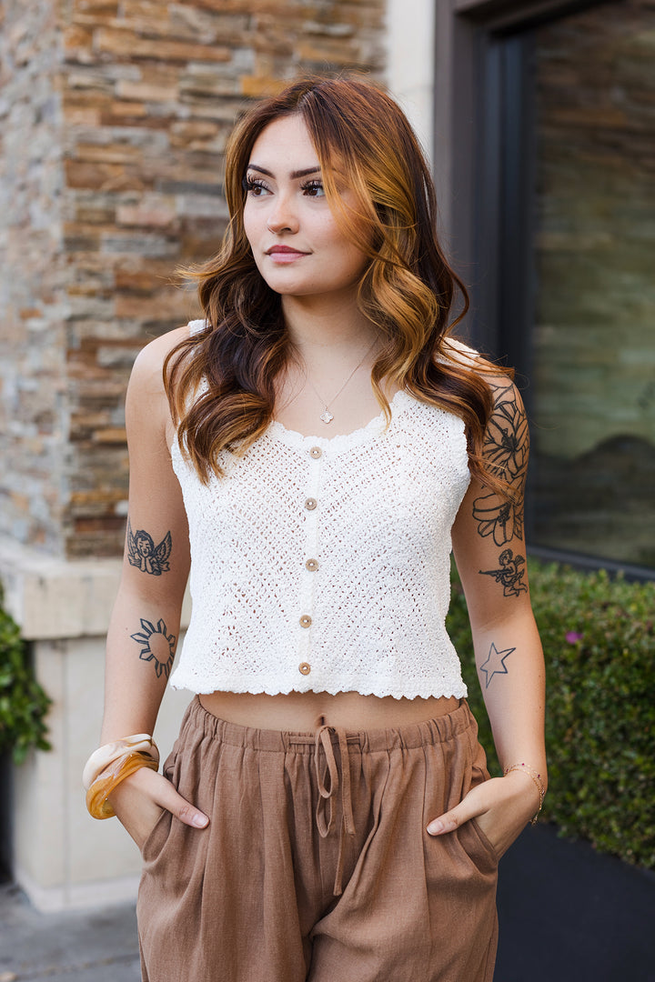 The Soft Focus Crochet Sleeveless Top