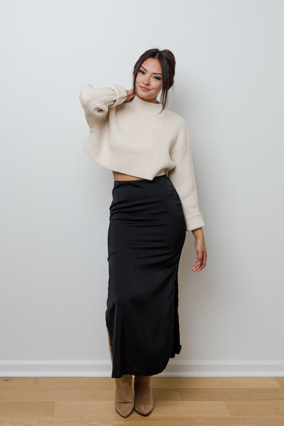The Skyfall Satin Midi Skirt