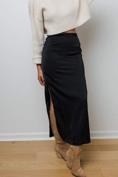 The Skyfall Satin Midi Skirt
