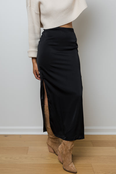 The Skyfall Satin Midi Skirt