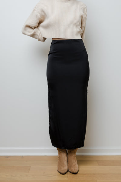 The Skyfall Satin Midi Skirt