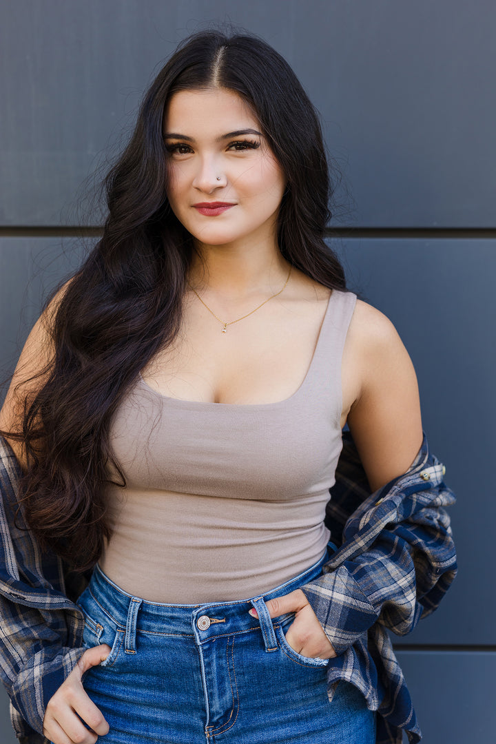 The Taylor Double Layer Cotton Span Tank Top