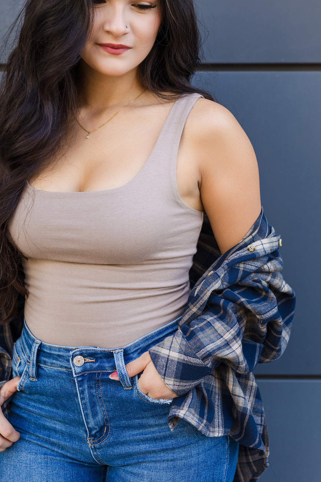 The Taylor Double Layer Cotton Span Tank Top