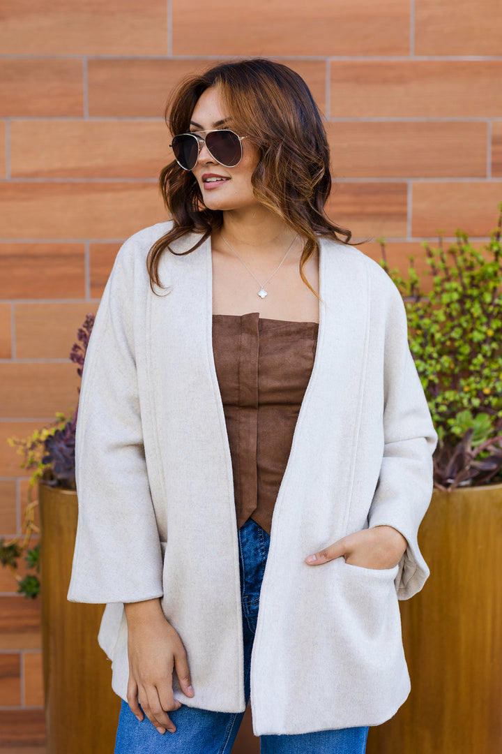 The Molly Open Front Wool Blend Jacket
