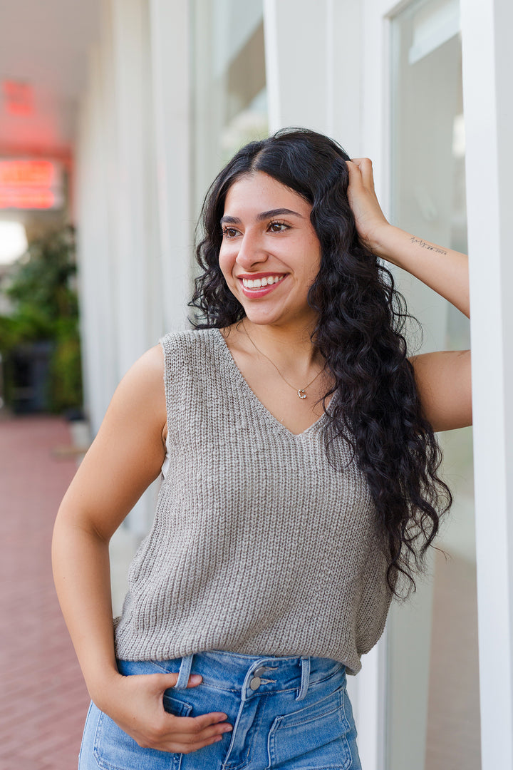 The Allende Sweater Knit Sleeveless Top