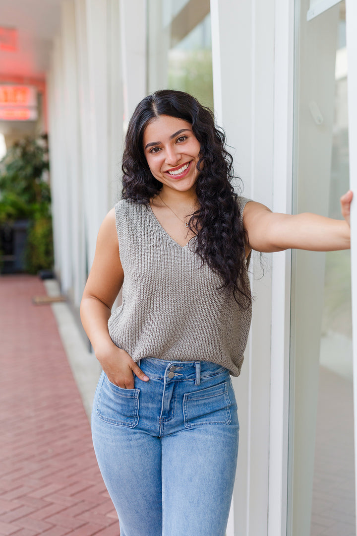 The Allende Sweater Knit Sleeveless Top