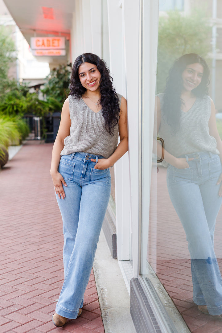 The Allende Sweater Knit Sleeveless Top